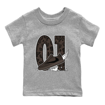 AJ1 Travis Scott Velvet Brown and Dark Mocha shirts to match jordans Fly To The Clouds sneaker match tees 1s Travis Scott Velvet Brown match shoes to clothes SNRT Sneaker Tees Youth Baby Heather Grey 2 tee
