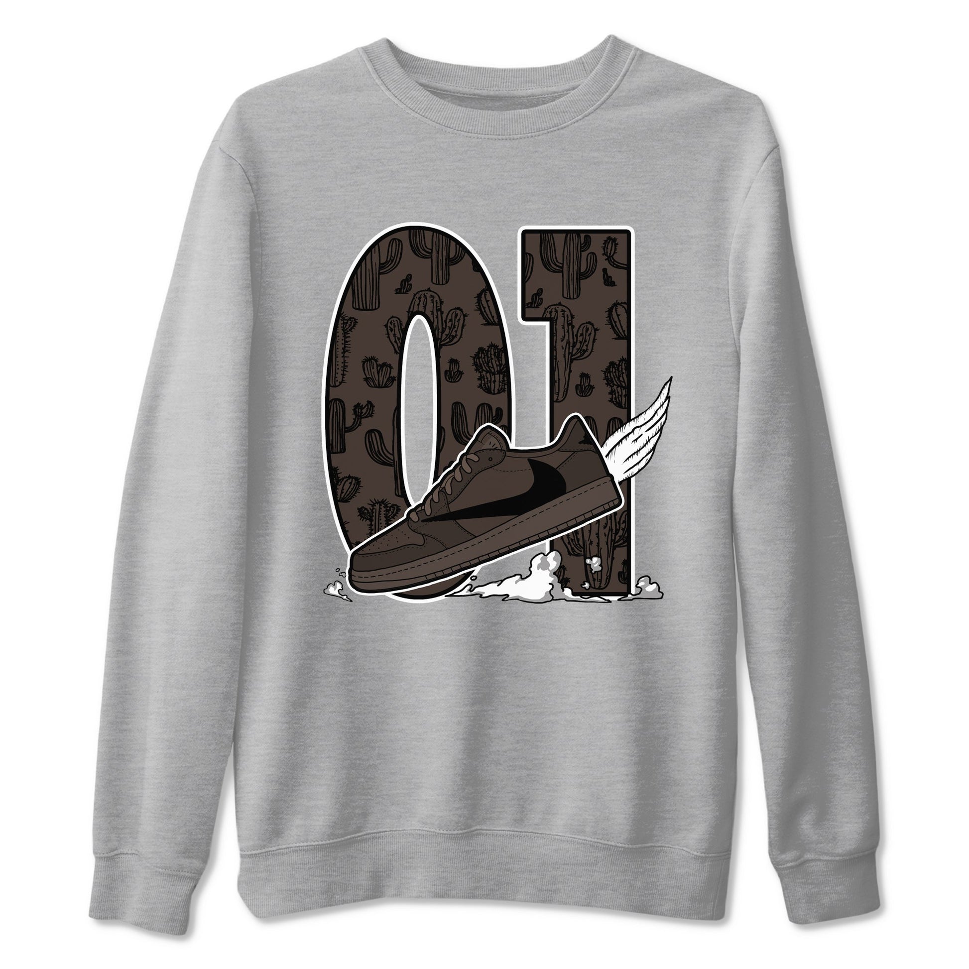 AJ1 Travis Scott Velvet Brown and Dark Mocha shirts to match jordans Fly To The Clouds sneaker match tees 1s Travis Scott Velvet Brown match shoes to clothes SNRT Sneaker Tees unisex cotton Heather Grey 2 shirts