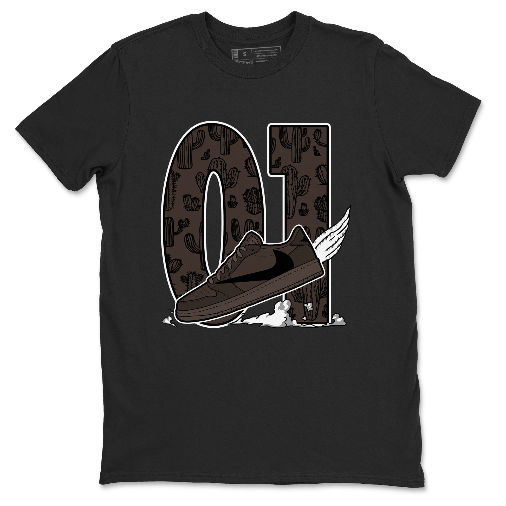 AJ1 Travis Scott Velvet Brown and Dark Mocha shirts to match jordans Fly To The Clouds sneaker match tees 1s Travis Scott Velvet Brown match shoes to clothes SNRT Sneaker Tees unisex cotton Black 2 shirts
