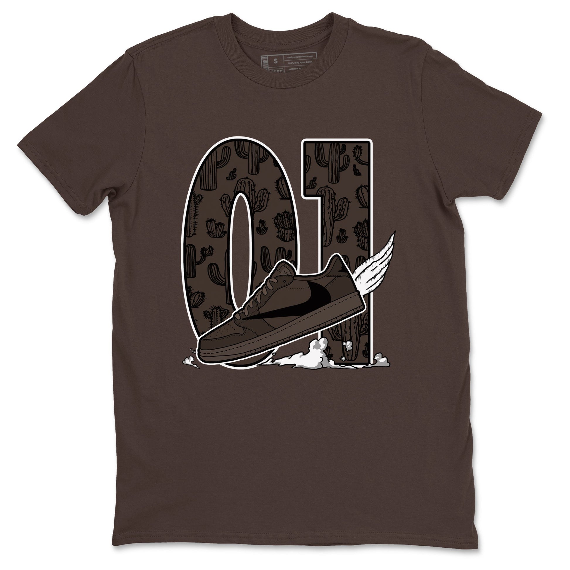 AJ1 Travis Scott Velvet Brown and Dark Mocha shirts to match jordans Fly To The Clouds sneaker match tees 1s Travis Scott Velvet Brown match shoes to clothes SNRT Sneaker Tees unisex cotton Dark Chocolate 2 shirts