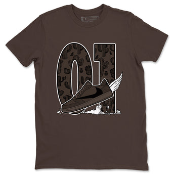 AJ1 Travis Scott Velvet Brown and Dark Mocha shirts to match jordans Fly To The Clouds sneaker match tees 1s Travis Scott Velvet Brown match shoes to clothes SNRT Sneaker Tees unisex cotton Dark Chocolate 2 shirts