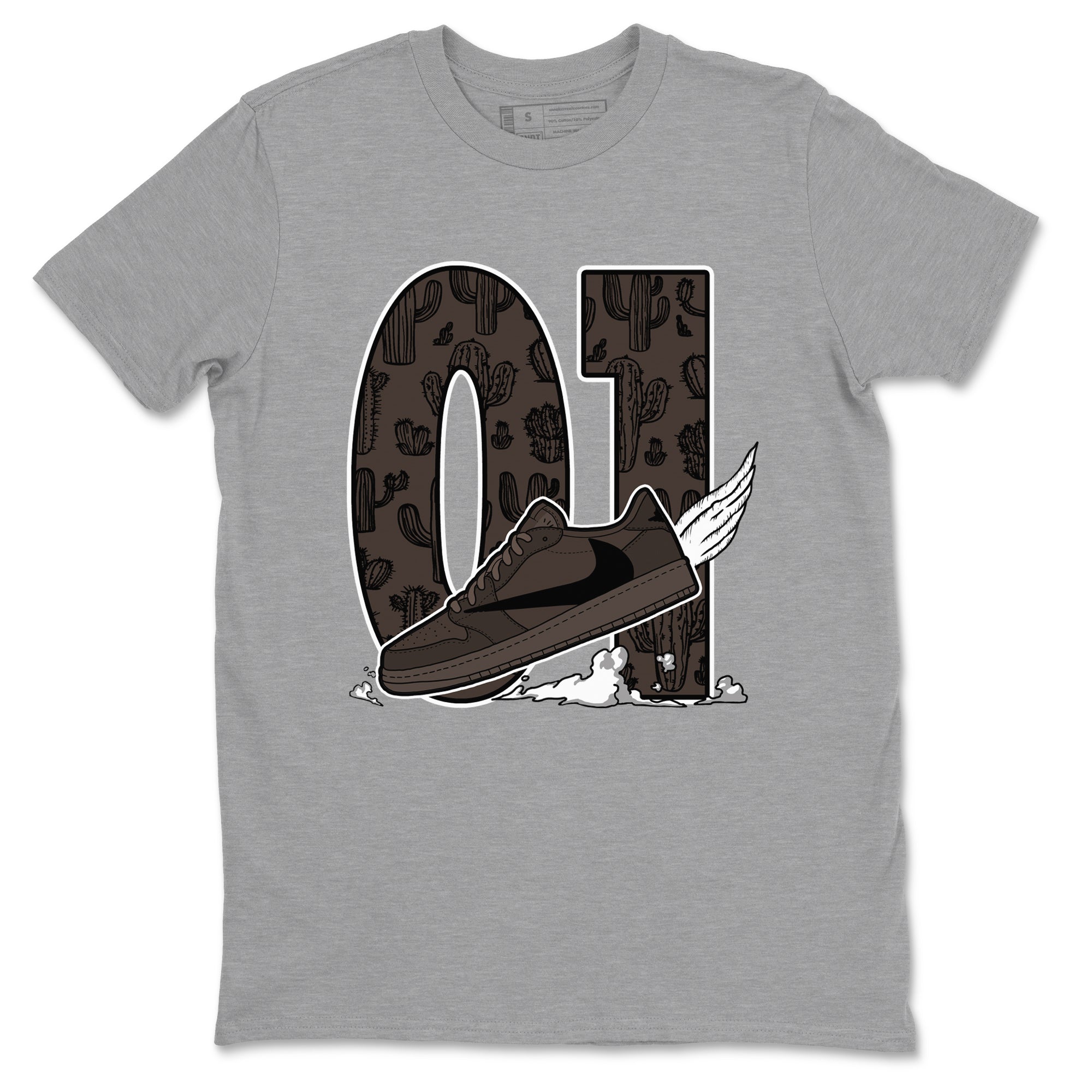 AJ1 Travis Scott Velvet Brown and Dark Mocha shirts to match jordans Fly To The Clouds sneaker match tees 1s Travis Scott Velvet Brown match shoes to clothes SNRT Sneaker Tees unisex cotton Heather Grey 2 shirts