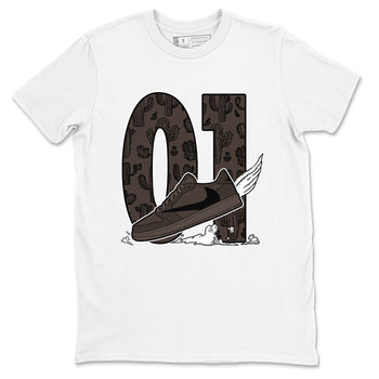 AJ1 Travis Scott Velvet Brown and Dark Mocha shirts to match jordans Fly To The Clouds sneaker match tees 1s Travis Scott Velvet Brown match shoes to clothes SNRT Sneaker Tees unisex cotton White 2 shirts