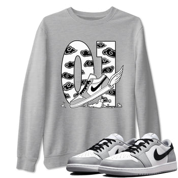 1s Wolf Grey shirts to match jordans Fly To The Clouds sneaker match tees Air Jordan 1 Wolf Grey SNRT Sneaker Tees streetwear brand Heather Grey 1 unisex cotton tee