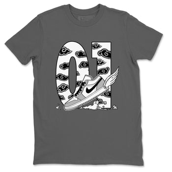 1s Wolf Grey shirts to match jordans Fly To The Clouds sneaker match tees Air Jordan 1 Wolf Grey SNRT Sneaker Tees streetwear brand Cool Grey 2 unisex cotton tee