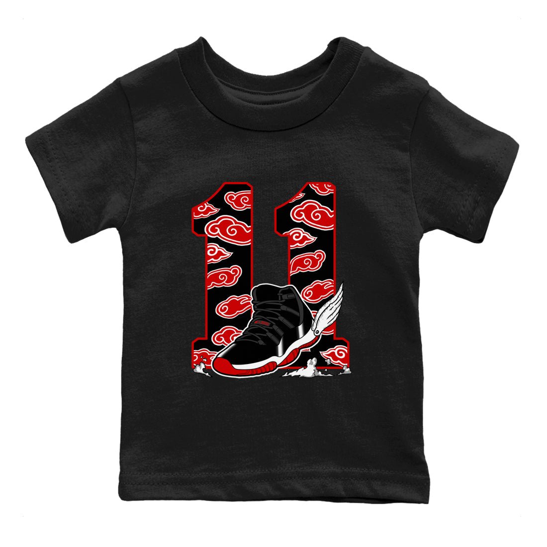 11s Bred Velvet shirts to match jordans Fly To The Clouds sneaker match tees Air Jordan 11 Retro Bred Velvet match shoes to clothes SNRT Sneaker Tees Youth Baby Black 2 tee