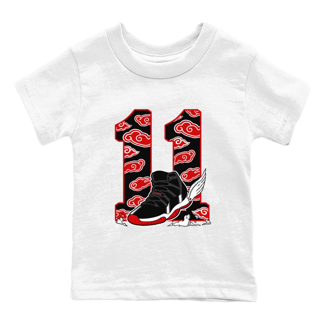 11s Bred Velvet shirts to match jordans Fly To The Clouds sneaker match tees Air Jordan 11 Retro Bred Velvet match shoes to clothes SNRT Sneaker Tees Youth Baby White 2 tee