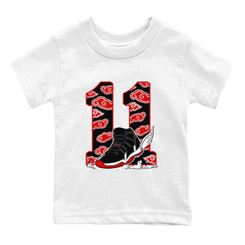 11s Bred Velvet shirts to match jordans Fly To The Clouds sneaker match tees Air Jordan 11 Retro Bred Velvet match shoes to clothes SNRT Sneaker Tees Youth Baby White 2 tee