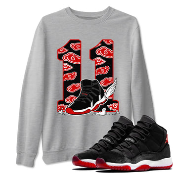 11s Bred Velvet shirts to match jordans Fly To The Clouds sneaker match tees Air Jordan 11 Retro Bred Velvet match shoes to clothes SNRT Sneaker Tees unisex cotton Heather Grey 1 shirts
