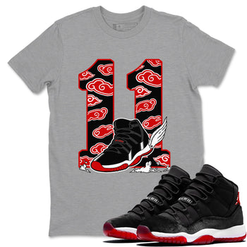 11s Bred Velvet shirts to match jordans Fly To The Clouds sneaker match tees Air Jordan 11 Retro Bred Velvet match shoes to clothes SNRT Sneaker Tees unisex cotton Heather Grey 1 shirts