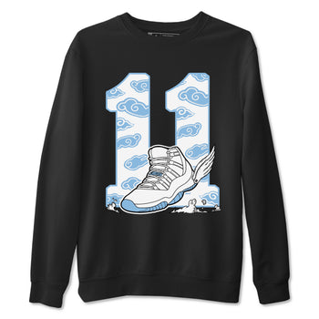 11s Legend Blue (Columbia) shirts to match jordans Fly To The Clouds sneaker match tees Air Jordan 11 Retro Legend Blue match shoes to clothes SNRT Sneaker Tees unisex cotton Black 2 shirts