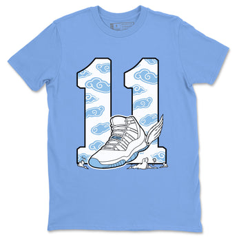 11s Legend Blue (Columbia) shirts to match jordans Fly To The Clouds sneaker match tees Air Jordan 11 Retro Legend Blue match shoes to clothes SNRT Sneaker Tees unisex cotton Carolina Blue 2 shirts