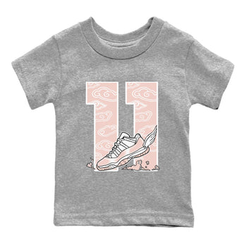11s Legend Pink shirts to match jordans Fly To The Clouds sneaker match tees Air Jordan 11 Legend Pink SNRT Sneaker Tees streetwear brand Baby and Youth Heather Grey 2 cotton tee
