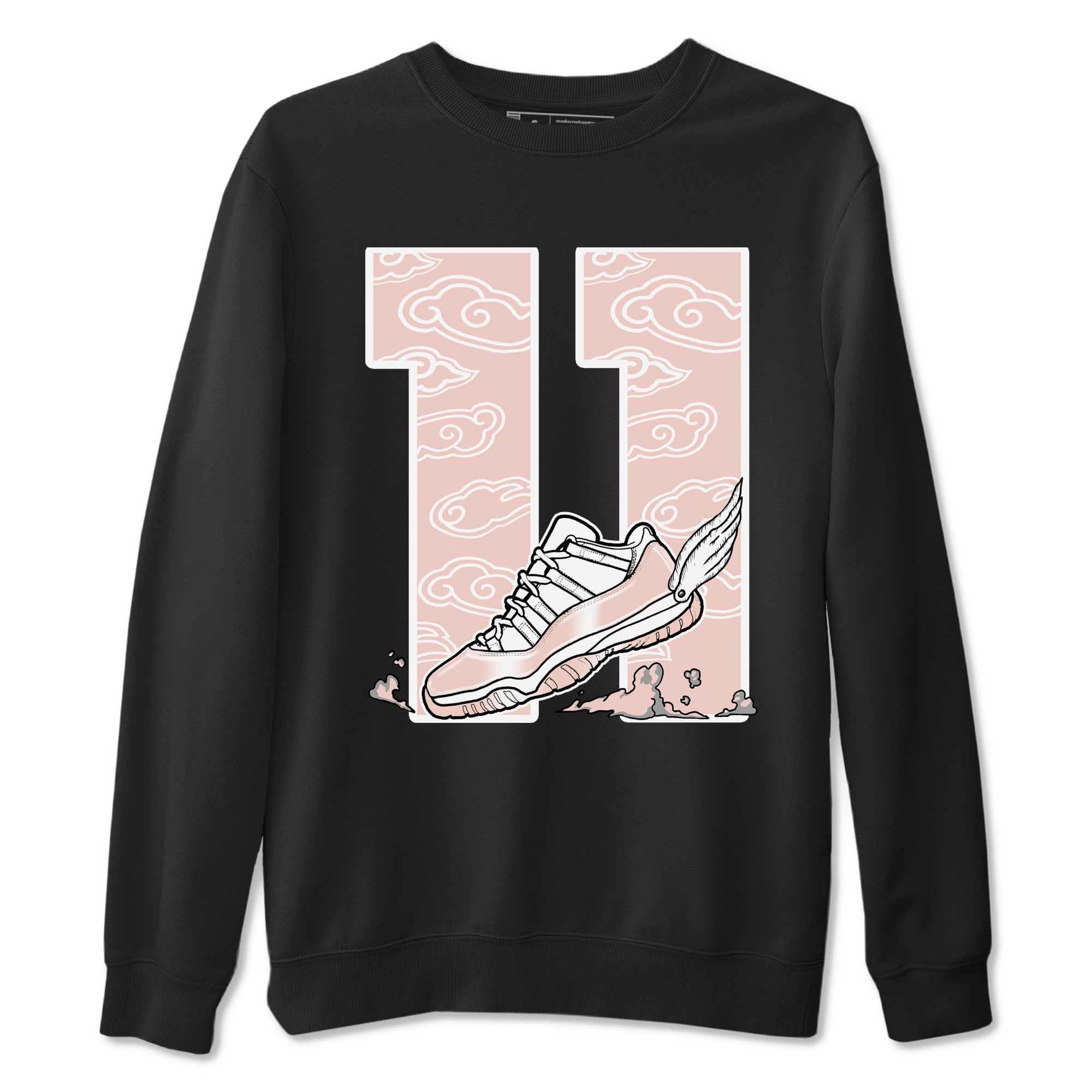 11s Legend Pink shirts to match jordans Fly To The Clouds sneaker match tees Air Jordan 11 Legend Pink SNRT Sneaker Tees streetwear brand Black 2 unisex cotton tee