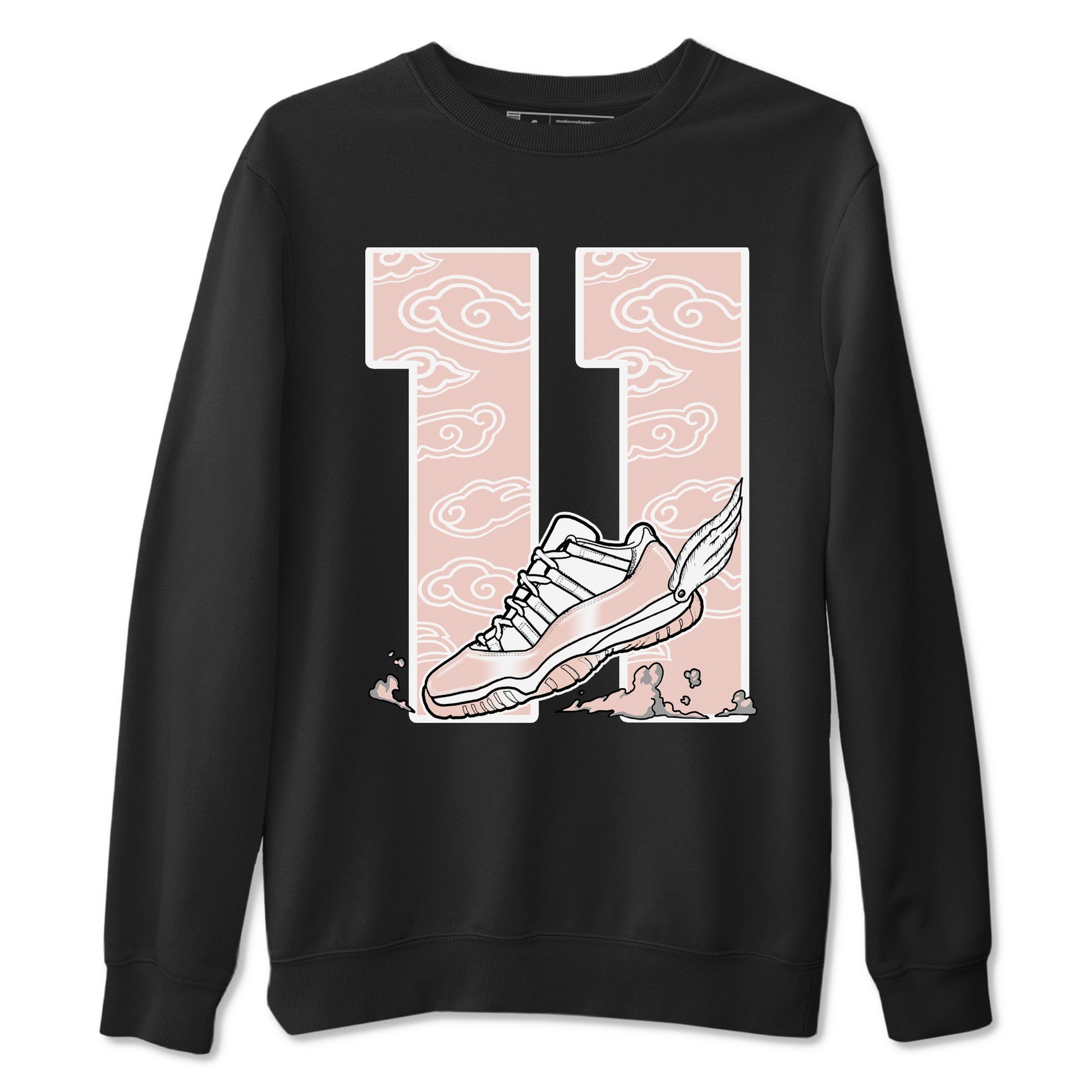 11s Legend Pink shirts to match jordans Fly To The Clouds sneaker match tees Air Jordan 11 Legend Pink SNRT Sneaker Tees streetwear brand Black 2 unisex cotton tee