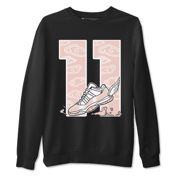11s Legend Pink shirts to match jordans Fly To The Clouds sneaker match tees Air Jordan 11 Legend Pink SNRT Sneaker Tees streetwear brand Black 2 unisex cotton tee