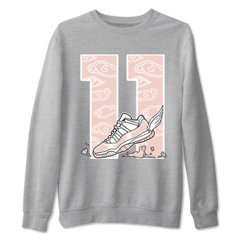 11s Legend Pink shirts to match jordans Fly To The Clouds sneaker match tees Air Jordan 11 Legend Pink SNRT Sneaker Tees streetwear brand Heather Grey 2 unisex cotton tee