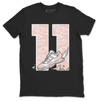 11s Legend Pink shirts to match jordans Fly To The Clouds sneaker match tees Air Jordan 11 Legend Pink SNRT Sneaker Tees streetwear brand Black 2 unisex cotton tee