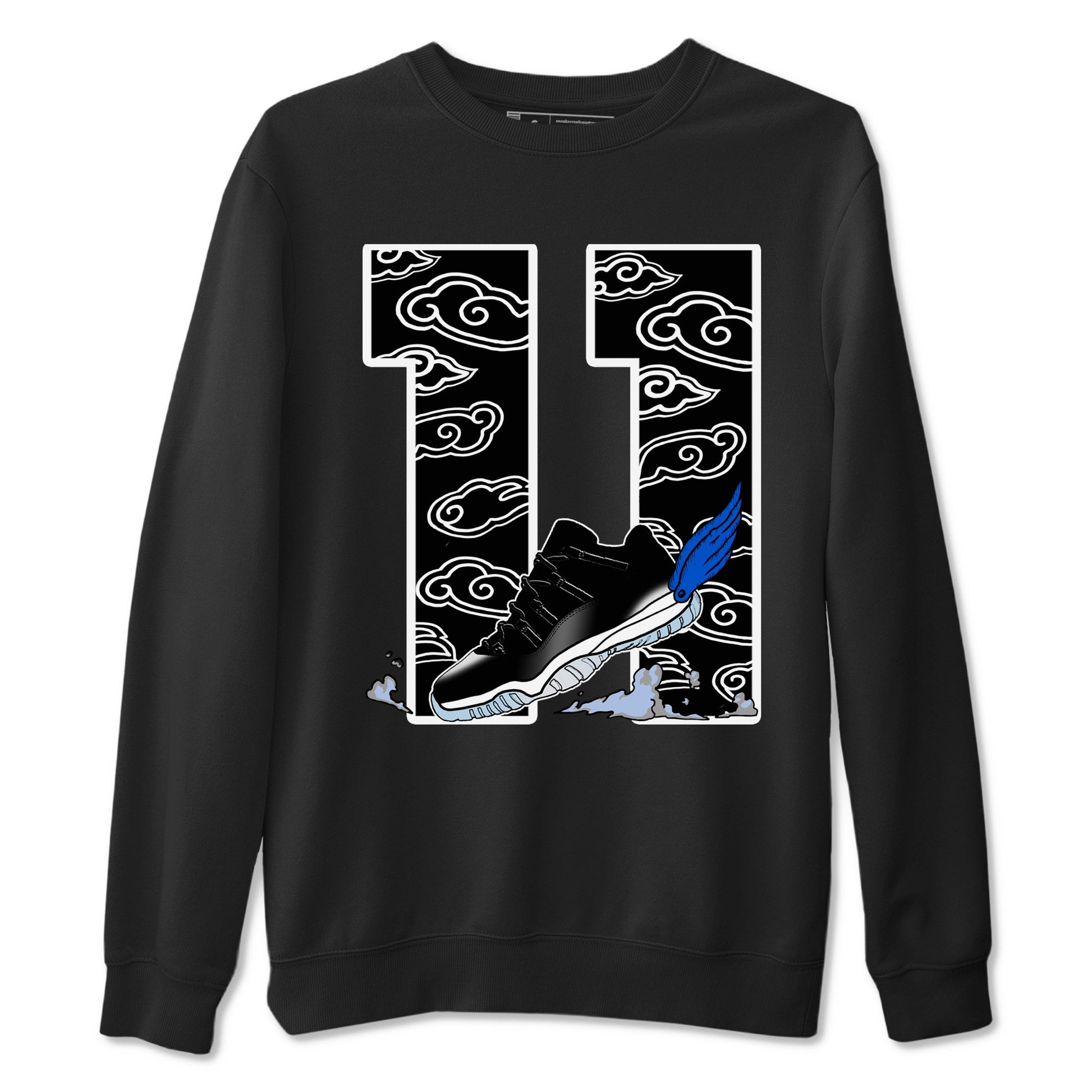 11s Low Space shirt to match jordans Fly To The Clouds sneaker tees Air Jordan 11 Low Space SNRT Sneaker Release Tees unisex cotton Black 2 crew neck shirt