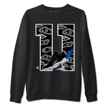 11s Low Space shirt to match jordans Fly To The Clouds sneaker tees Air Jordan 11 Low Space SNRT Sneaker Release Tees unisex cotton Black 2 crew neck shirt