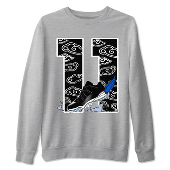 11s Low Space shirt to match jordans Fly To The Clouds sneaker tees Air Jordan 11 Low Space SNRT Sneaker Release Tees unisex cotton Heather Grey 2 crew neck shirt