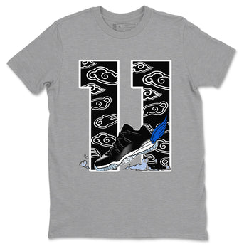 11s Low Space shirt to match jordans Fly To The Clouds sneaker tees Air Jordan 11 Low Space SNRT Sneaker Release Tees unisex cotton Heather Grey 2 crew neck shirt