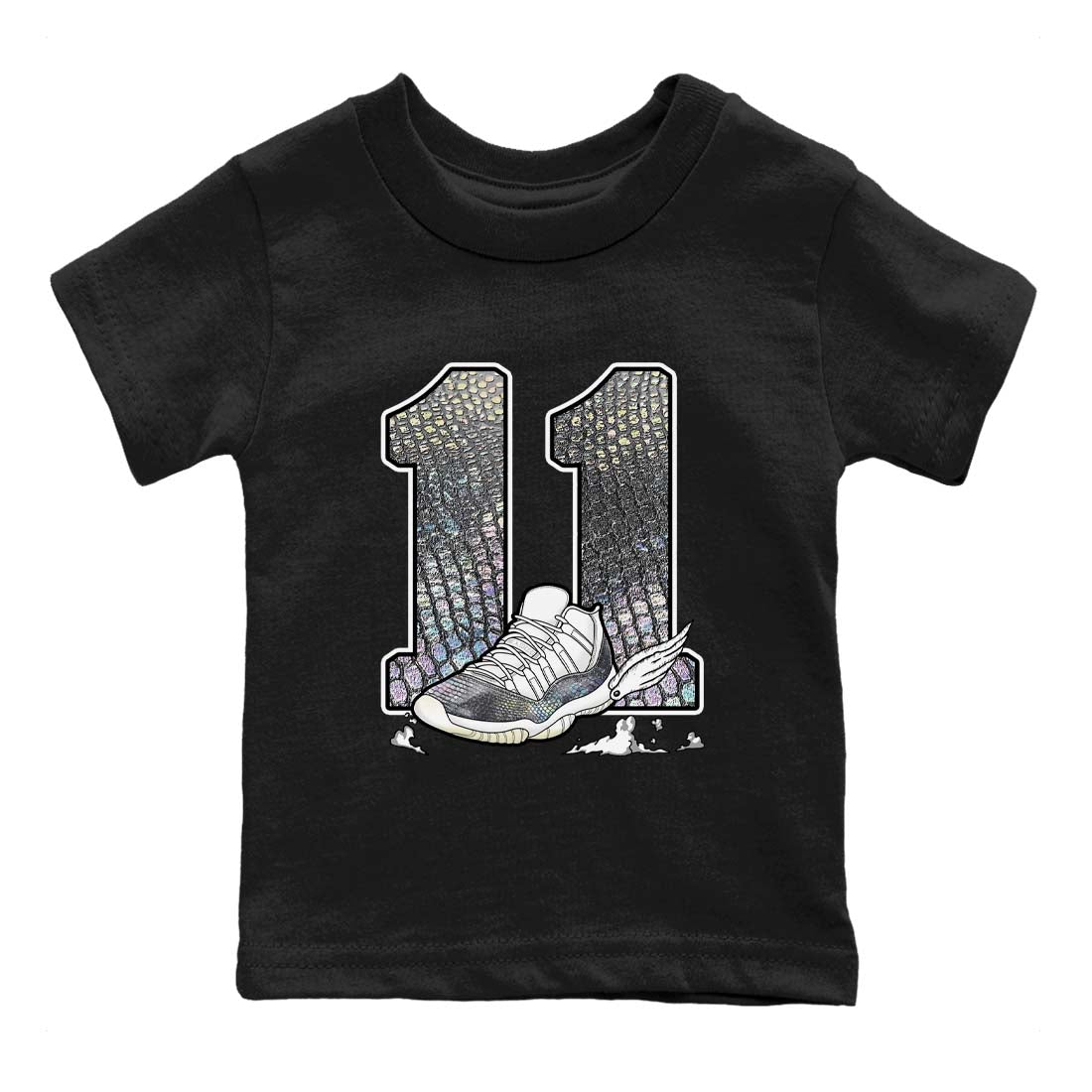 11s Year Of The Snake shirts to match jordans  Fly To The Clouds shirts to match jordans Air Jordan 11 Retro Low Year Of The Snake match shoes to clothes SNRT Sneaker Tees Youth Baby Black 2 tee