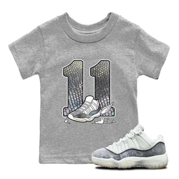 11s Year Of The Snake shirts to match jordans  Fly To The Clouds shirts to match jordans Air Jordan 11 Retro Low Year Of The Snake match shoes to clothes SNRT Sneaker Tees Youth Baby Heather Grey 1 tee