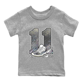 11s Year Of The Snake shirts to match jordans  Fly To The Clouds shirts to match jordans Air Jordan 11 Retro Low Year Of The Snake match shoes to clothes SNRT Sneaker Tees Youth Baby Heather Grey 2 tee