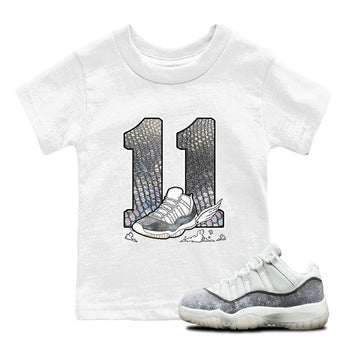11s Year Of The Snake shirts to match jordans  Fly To The Clouds shirts to match jordans Air Jordan 11 Retro Low Year Of The Snake match shoes to clothes SNRT Sneaker Tees Youth Baby White 1 tee