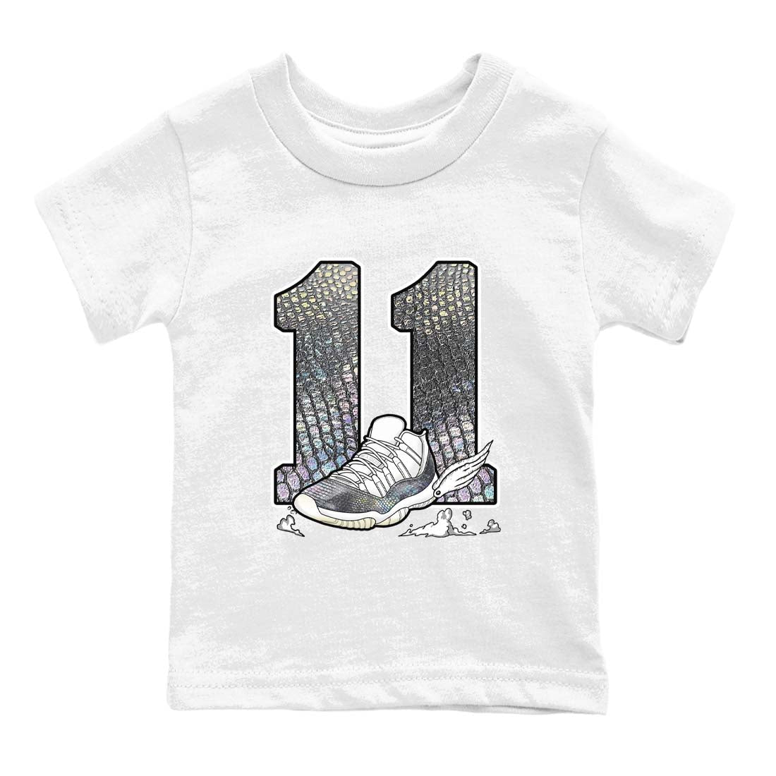 11s Year Of The Snake shirts to match jordans  Fly To The Clouds shirts to match jordans Air Jordan 11 Retro Low Year Of The Snake match shoes to clothes SNRT Sneaker Tees Youth Baby White 2 tee