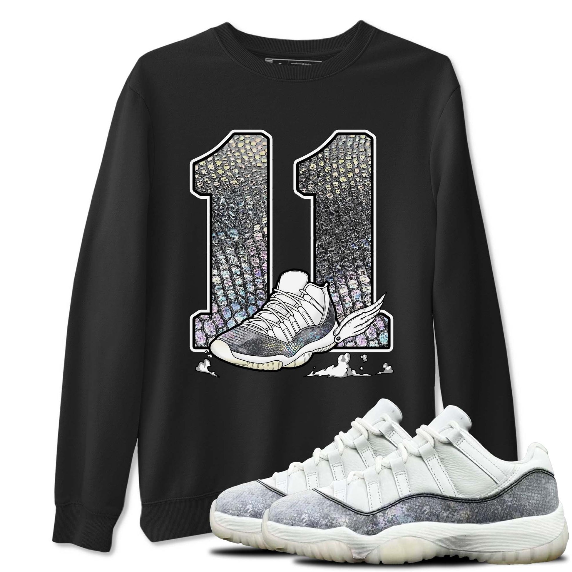 11s Year Of The Snake shirts to match jordans  Fly To The Clouds shirts to match jordans Air Jordan 11 Retro Low Year Of The Snake match shoes to clothes SNRT Sneaker Tees unisex cotton Black 1 shirts