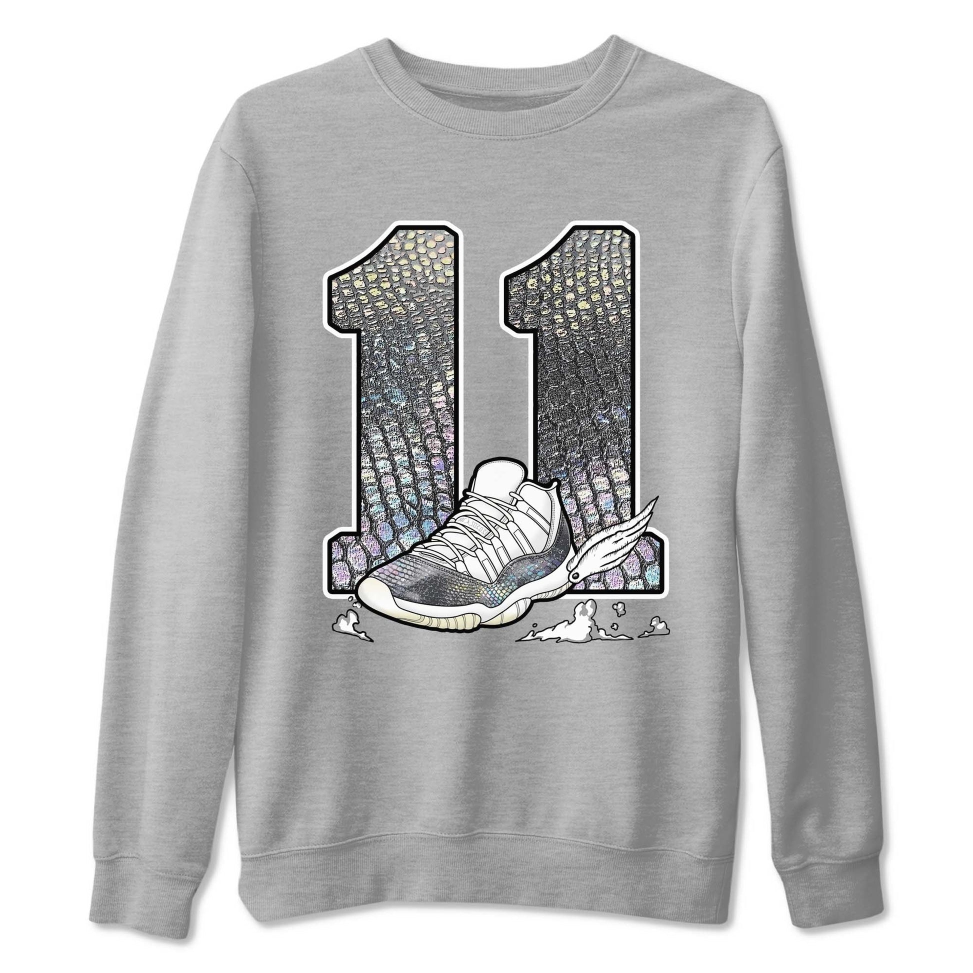 11s Year Of The Snake shirts to match jordans  Fly To The Clouds shirts to match jordans Air Jordan 11 Retro Low Year Of The Snake match shoes to clothes SNRT Sneaker Tees unisex cotton Heather Grey 2 shirts