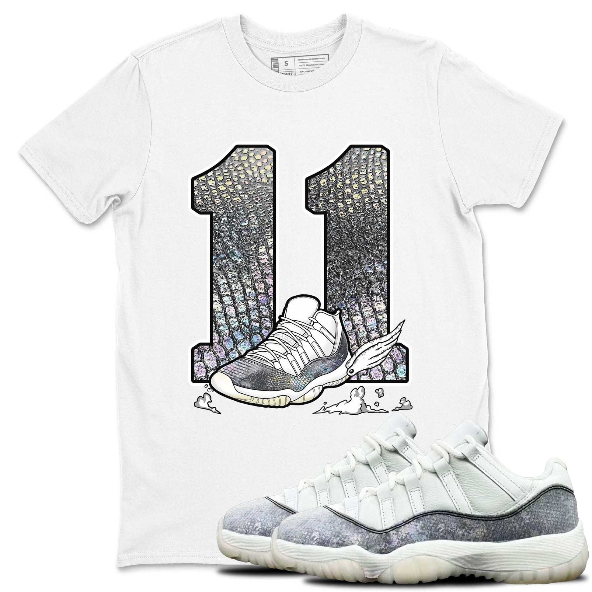 11s Year Of The Snake shirts to match jordans  Fly To The Clouds shirts to match jordans Air Jordan 11 Retro Low Year Of The Snake match shoes to clothes SNRT Sneaker Tees unisex cotton White 1 shirts