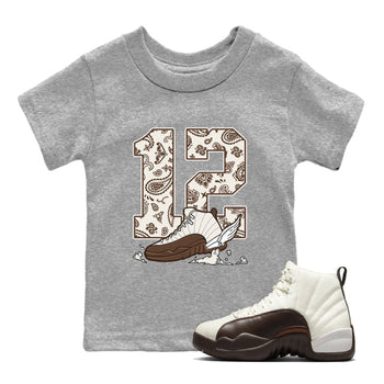 AJ12 Baroque Brown shirts to match jordans Fly To The Clouds best t shirts to wear with jordans SoleFly x Jordan 12 Baroque Brown match shoes to clothes SNRT Sneaker Tees Youth Baby Heather Grey 1 tee