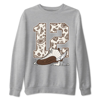 AJ12 Baroque Brown shirts to match jordans Fly To The Clouds best t shirts to wear with jordans SoleFly x Jordan 12 Baroque Brown match shoes to clothes SNRT Sneaker Tees unisex cotton Heather Grey 2 shirts