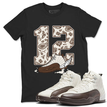 AJ12 Baroque Brown shirts to match jordans Fly To The Clouds best t shirts to wear with jordans SoleFly x Jordan 12 Baroque Brown match shoes to clothes SNRT Sneaker Tees unisex cotton Black 1 shirts