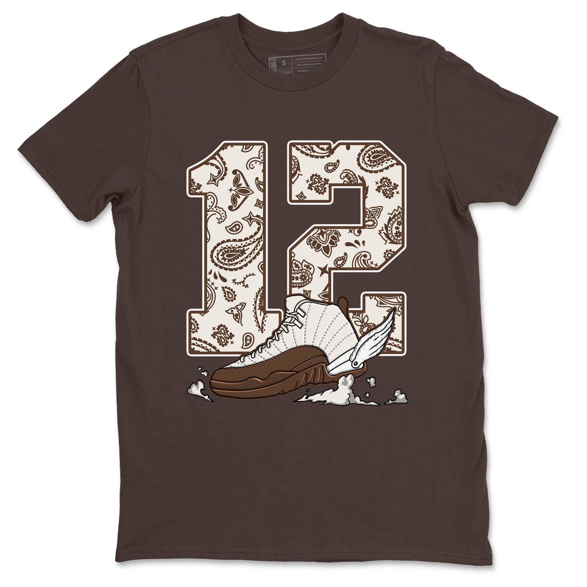 AJ12 Baroque Brown shirts to match jordans Fly To The Clouds best t shirts to wear with jordans SoleFly x Jordan 12 Baroque Brown match shoes to clothes SNRT Sneaker Tees unisex cotton Dark Chocolate 2 shirts