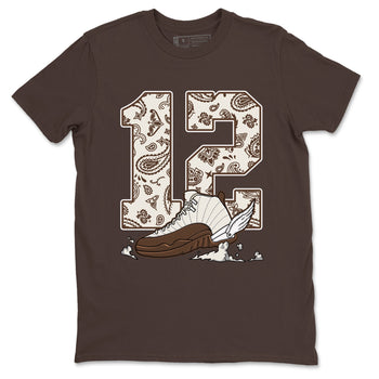 AJ12 Baroque Brown shirts to match jordans Fly To The Clouds best t shirts to wear with jordans SoleFly x Jordan 12 Baroque Brown match shoes to clothes SNRT Sneaker Tees unisex cotton Dark Chocolate 2 shirts