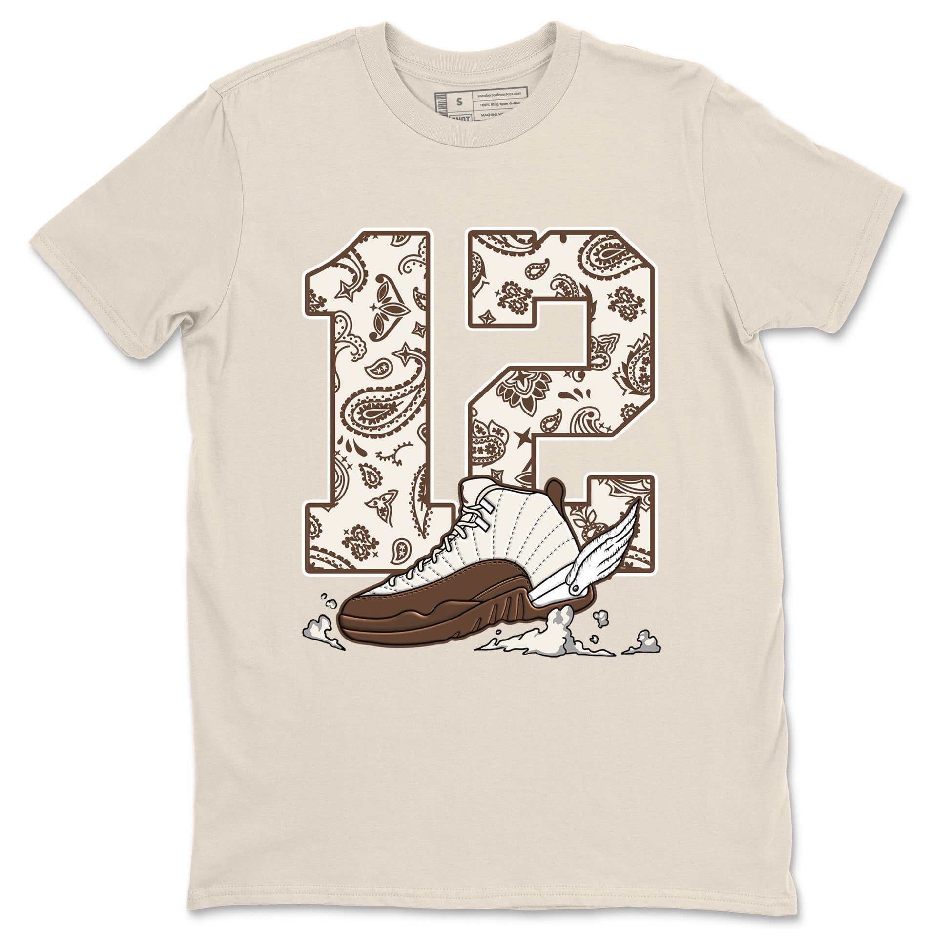 AJ12 Baroque Brown shirts to match jordans Fly To The Clouds best t shirts to wear with jordans SoleFly x Jordan 12 Baroque Brown match shoes to clothes SNRT Sneaker Tees unisex cotton Natural 2 shirts