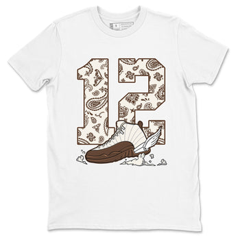 AJ12 Baroque Brown shirts to match jordans Fly To The Clouds best t shirts to wear with jordans SoleFly x Jordan 12 Baroque Brown match shoes to clothes SNRT Sneaker Tees unisex cotton White 2 shirts