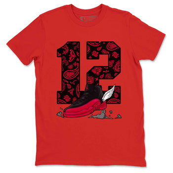 12s Flu Game shirts to match jordans Fly To The Clouds best t shirts to wear with jordans Air Jordan 12 Retro Flu Black and Varsity Red match shoes to clothes SNRT Sneaker Tees unisex cotton Red 2 shirts