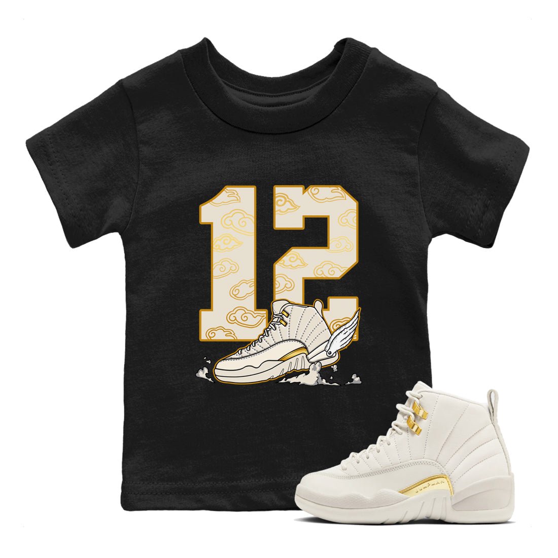 12s Phantom shirts to match jordans Fly To The Clouds sneaker match tees Air Jordan 12 WMNS Phantom match shoes to clothes SNRT Sneaker Tees Youth Baby Black 1 tee