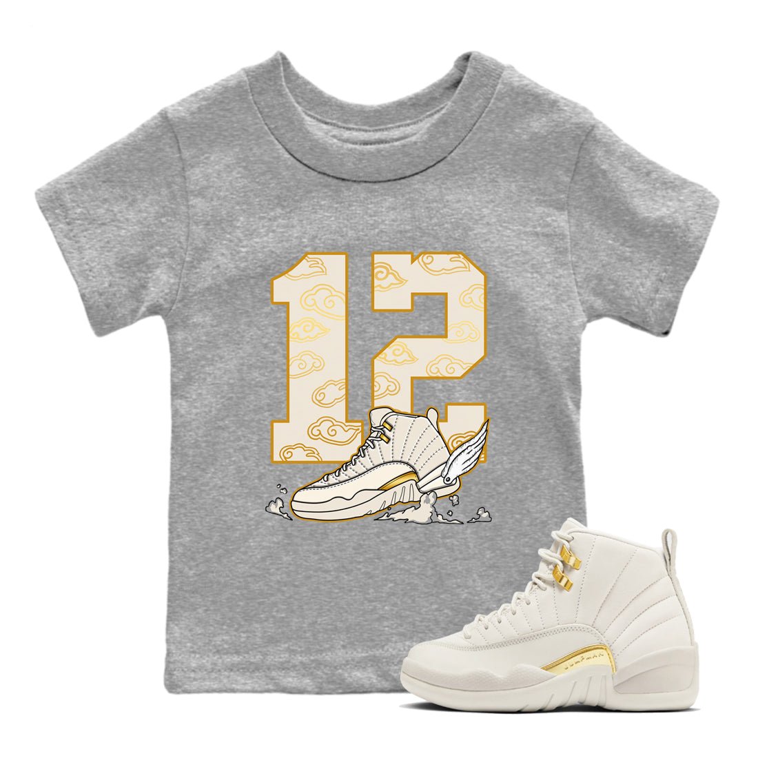 12s Phantom shirts to match jordans Fly To The Clouds sneaker match tees Air Jordan 12 WMNS Phantom match shoes to clothes SNRT Sneaker Tees Youth Baby Heather Grey 1 tee