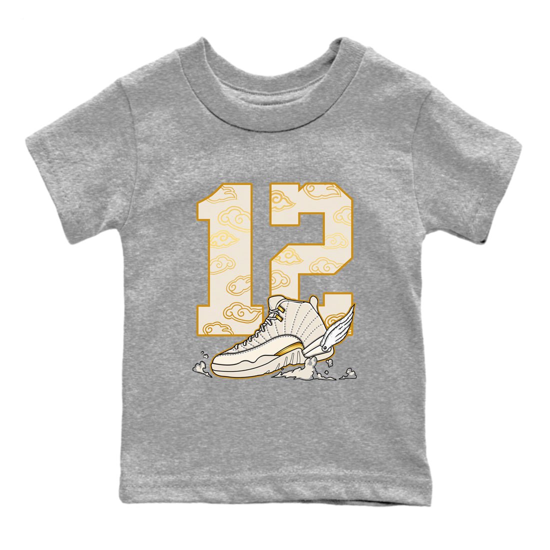 12s Phantom shirts to match jordans Fly To The Clouds sneaker match tees Air Jordan 12 WMNS Phantom match shoes to clothes SNRT Sneaker Tees Youth Baby Heather Grey 2 tee