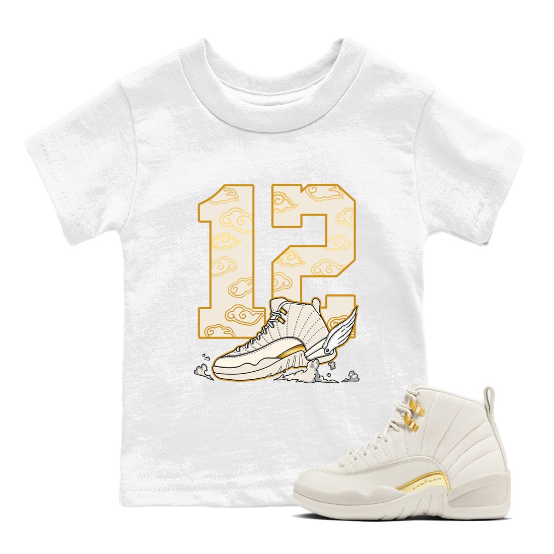12s Phantom shirts to match jordans Fly To The Clouds sneaker match tees Air Jordan 12 WMNS Phantom match shoes to clothes SNRT Sneaker Tees Youth Baby White 1 tee