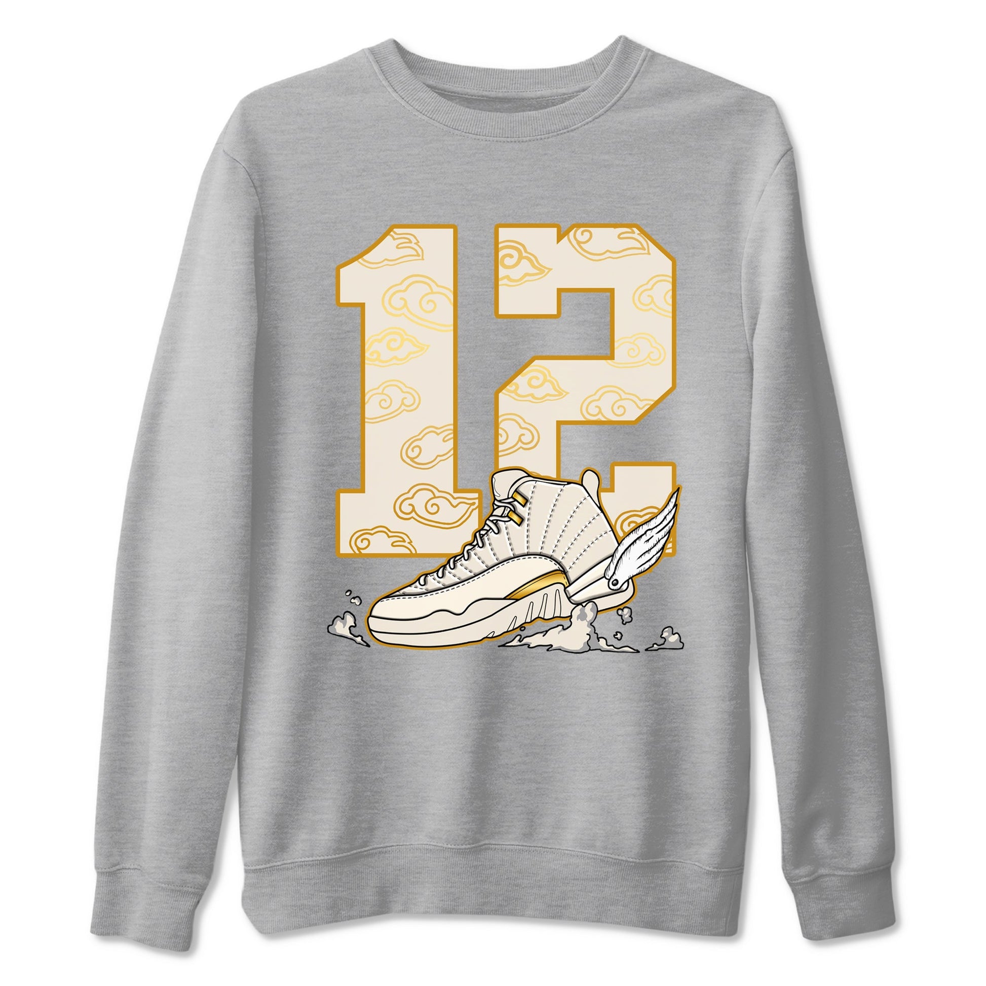 12s Phantom shirts to match jordans Fly To The Clouds sneaker match tees Air Jordan 12 WMNS Phantom match shoes to clothes SNRT Sneaker Tees unisex cotton Heather Grey 2 shirts