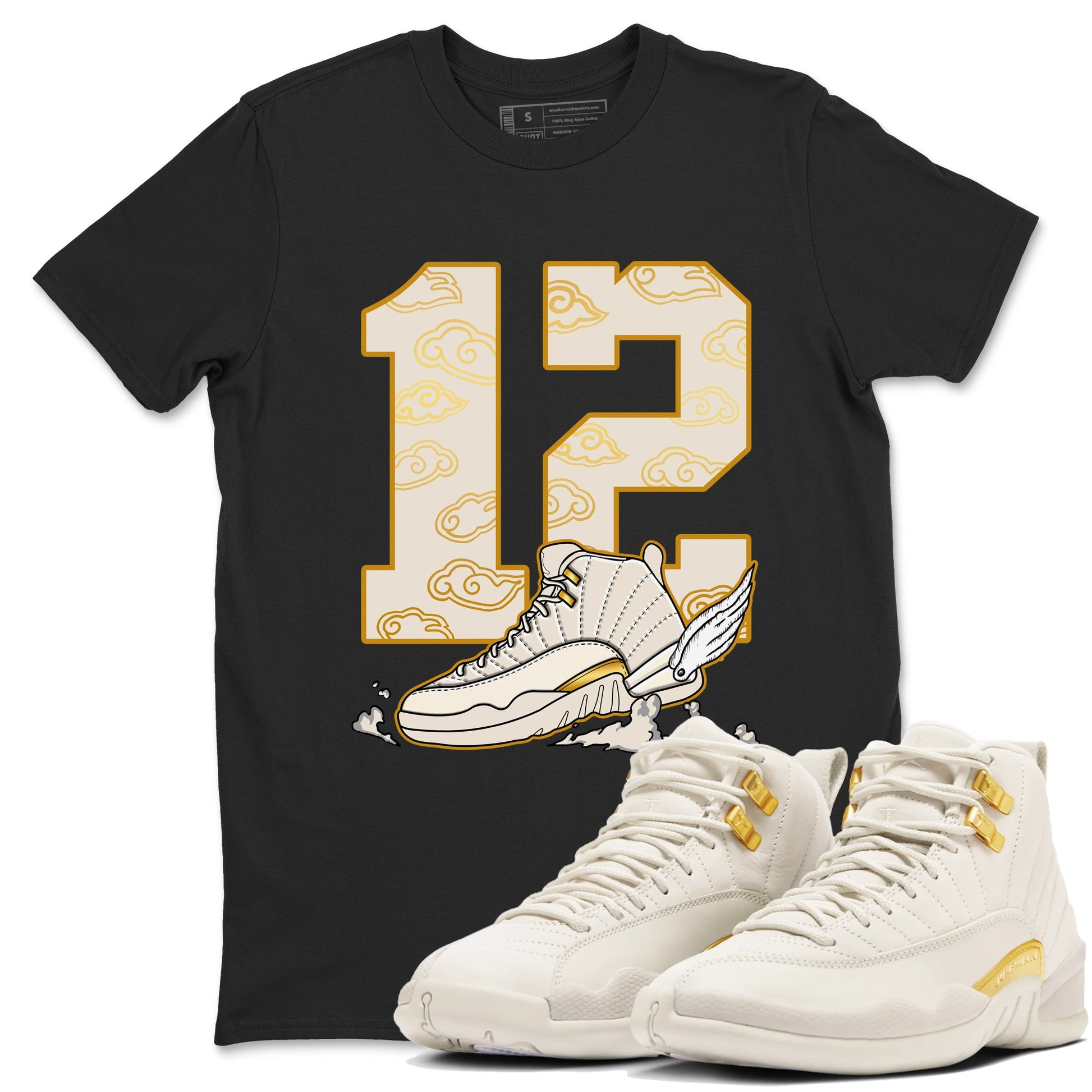 12s Phantom shirts to match jordans Fly To The Clouds sneaker match tees Air Jordan 12 WMNS Phantom match shoes to clothes SNRT Sneaker Tees unisex cotton Black 1 shirts