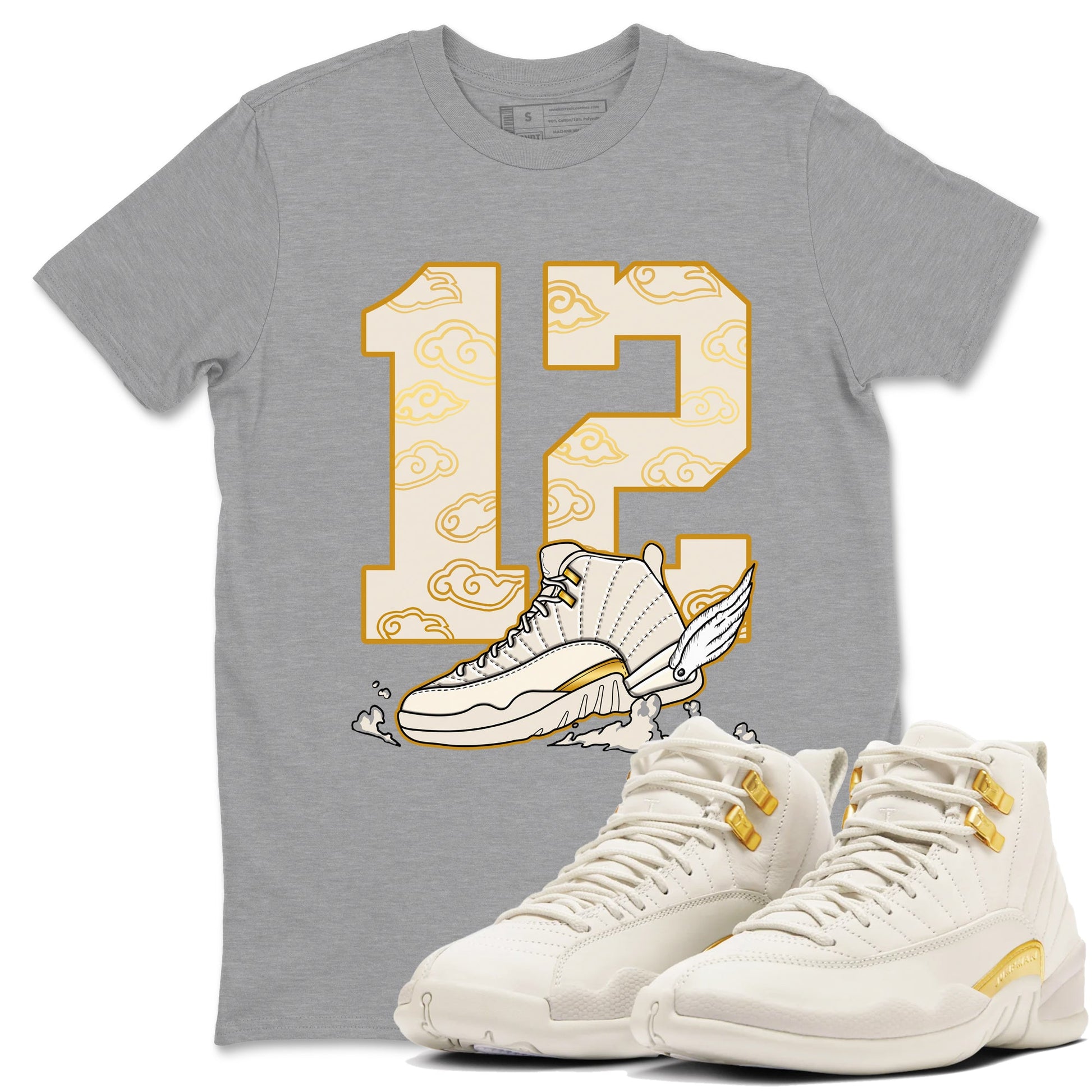 12s Phantom shirts to match jordans Fly To The Clouds sneaker match tees Air Jordan 12 WMNS Phantom match shoes to clothes SNRT Sneaker Tees unisex cotton Heather Grey 1 shirts