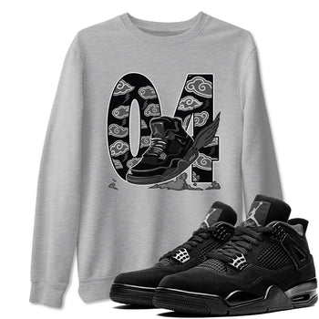 4s Black Cat shirts to match jordans Fly To The Clouds sneaker match tees Air Jordan 4 Black Cat match shoes to clothes SNRT Sneaker Tees unisex cotton Heather Grey 1 shirts